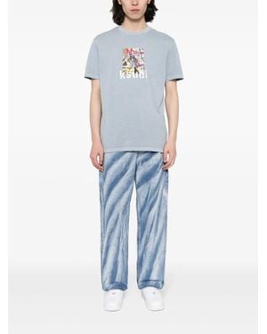 Ksubi Striped Straight-Leg Jeans - Blue