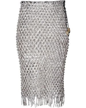 HIBOURAMA Crystal Midi Skirt - Grey