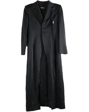Ann Demeulemeester Einreihiger Mantel - Schwarz