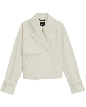 BOSS Double-Breasted Short Gabardine - White