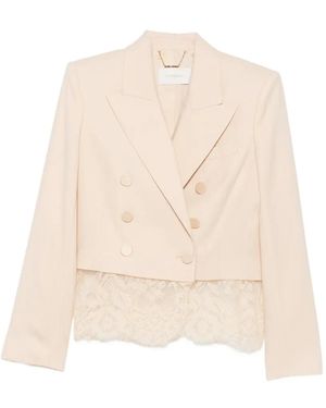 Zimmermann Valiant Double-Breasted Cropped Jacket - Natural