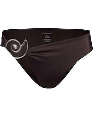 Salt & Wave Aphrodite Shell-Detail Bikini Bottoms - Black