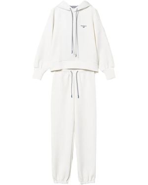 Twinset Tuta Sportiva Con Logo Ricamato - Bianco