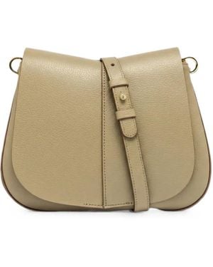 Gianni Chiarini Medium Helena Round Leather Shoulder Bag - Natural