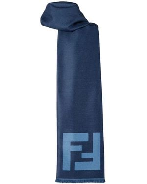 Fendi Sciarpa Con Logo - Blu