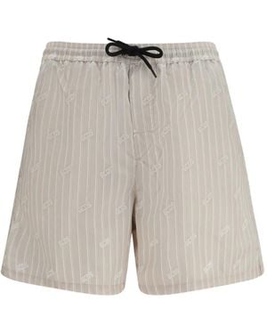 Gcds Pinstripe Logo Swim Shorts - Grey