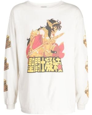SAINT Mxxxxxx X Clot Graphic-Print Cotton T-Shirt - White