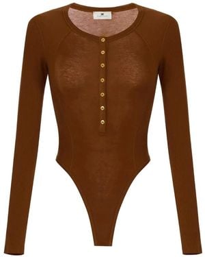 Elisabetta Franchi Body Aus Leichtem Krepp-Jersey - Braun