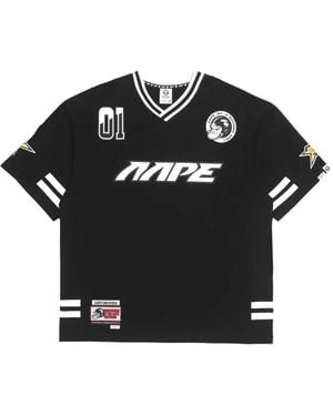 Aape By A Bathing Ape V-Neck Logo-Print T-Shirt - White