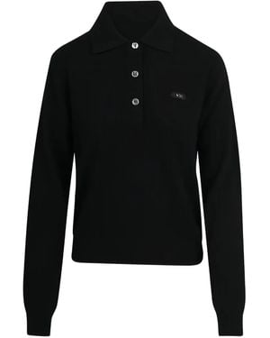 N°21 Polo Con Botones De Manga Larga - Negro