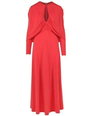 Johanna Ortiz Silent Solstice Cape-Detail Maxi Dress - Red