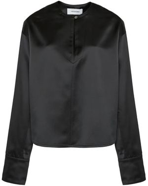 Yves Salomon Blusa De Mezcla De Lana - Negro