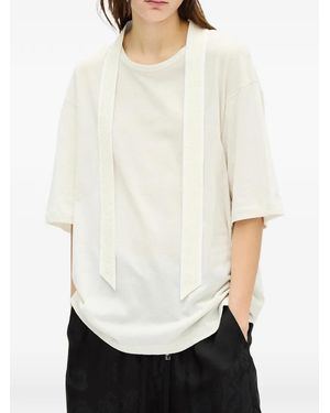 Ann Demeulemeester Lace-Trim Jersey T-Shirt - White
