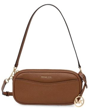 MICHAEL Michael Kors May Pebbled Leather Shoulder Bag - Brown