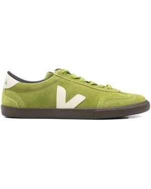 Veja V-Logo Suede Sneakers - Green