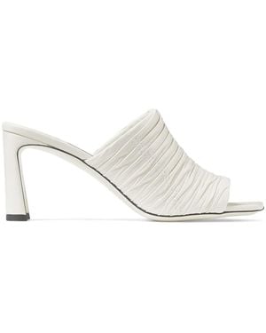Jimmy Choo Mules Lua de 75 mm - Blanco