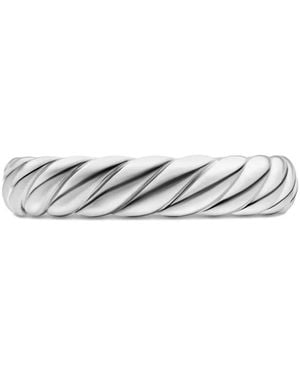 David Yurman 18Kt Sculpted Cable Band Ring (4.6Mm) - White