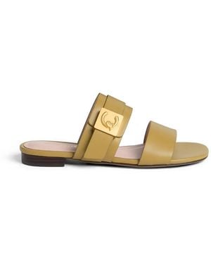 Coccinelle Standard Farfetch Format: C-Me Lock Buckle-Strap Leather Sandals - Metallic