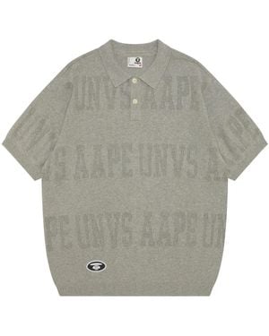 Aape By A Bathing Ape Poloshirt Mit Perforiertem Logo - Grau