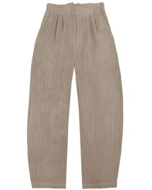 Cortana Pantalon Lupe En Lin À Rayures - Grey