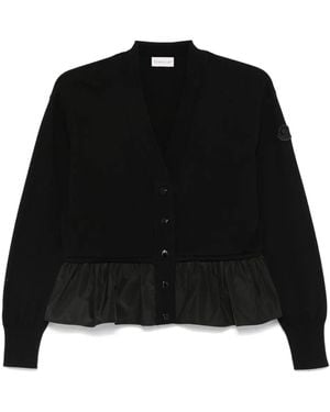 Moncler Cardigan Mit Schößchen - Schwarz