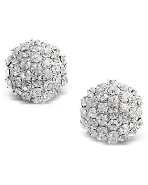 Self-Portrait Crystal-Embellished Flower Earrings - White