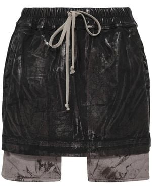 Rick Owens Drawstring Megacrust Denim Skirt - Black