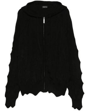 MADFRENZY Spiked Zip-Up Hoodie - Black