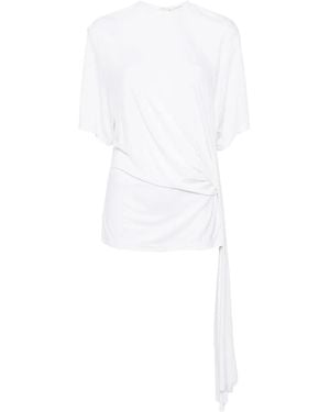 Christopher Esber Side Cowl Drape Extension Tee - White