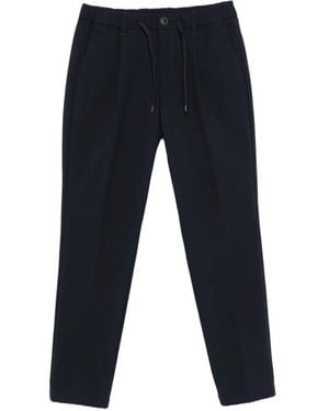 Herno Drawstring-Waist Pleated Tailored Pants - Blue