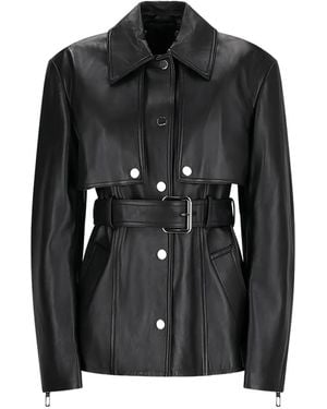 Max Mara Leather Two-Piece Jacket - Black