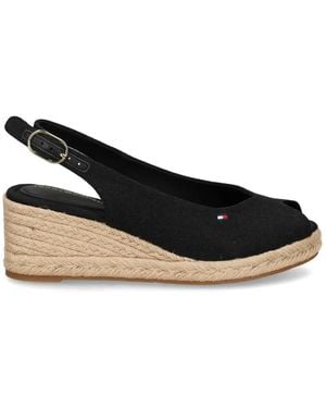 Tommy Hilfiger Peep-Toe Sandals - Black
