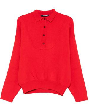 Jacquemus Polo-Neck Sweater - Red
