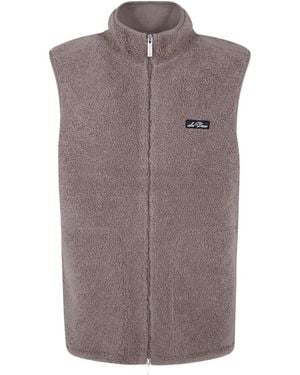 Les Deux Teddy Fleece-Texture Gilet - Brown