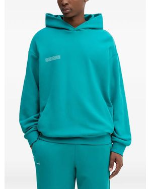 PANGAIA Logo-Detail Long-Sleeve Hoodie - Blue