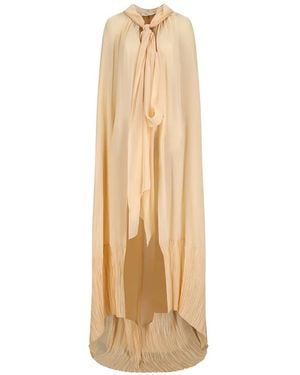 Blumarine Capa Con Ribete Plisado - Blanco