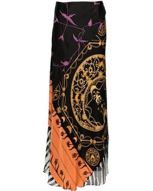 Marine Serre Regenerated Scarves ミディスカート - ブラック