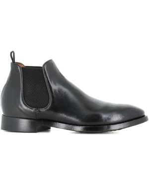 Officine Creative Elastic-Panel Leather Boots - Black