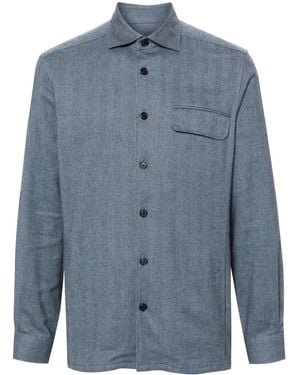 Corneliani Classic-Collar Overshirt - Blue