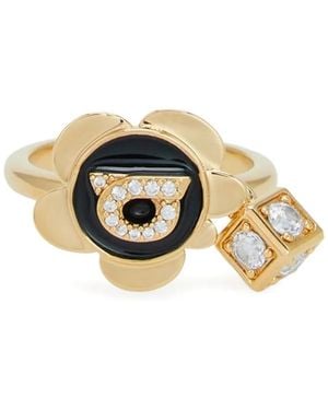 Ferragamo Anillo con charm Gancini - Metálico