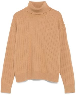 Eleventy Gerippter Rollkragenpullover - Natur