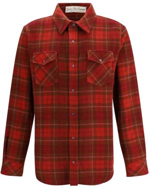God's True Cashmere Love Tartan Patch-Pocket Shirt - Red