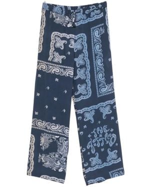 The Attico Paisley Drawstring Trousers - Blue