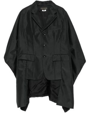 Comme des Garçons Buttoned Asymmetric Cape-Style Cape - Black