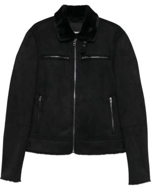 Patrizia Pepe Soft-collar Biker Jacket - Black