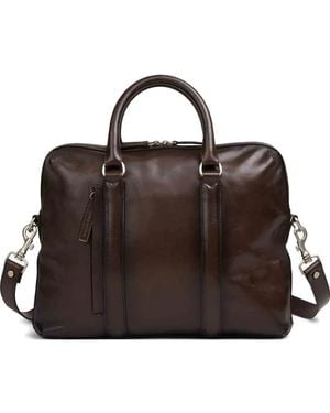 Officine Creative Quentin Leather Briefcase Bag - Brown