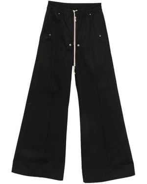 Rick Owens Pantalon Large Tower Bela En Popeline Épaisse Noire - Black