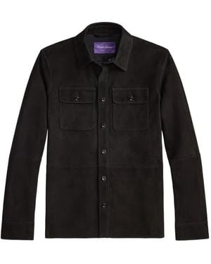 Ralph Lauren Buttoned-Up Suede Jacket - Black