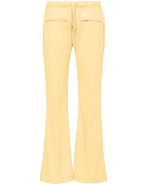 Courreges Logo-Appliqué Wide Trousers - Yellow