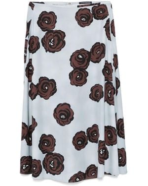 Luisa Cerano Gonna Lunga A Fiori - Blu